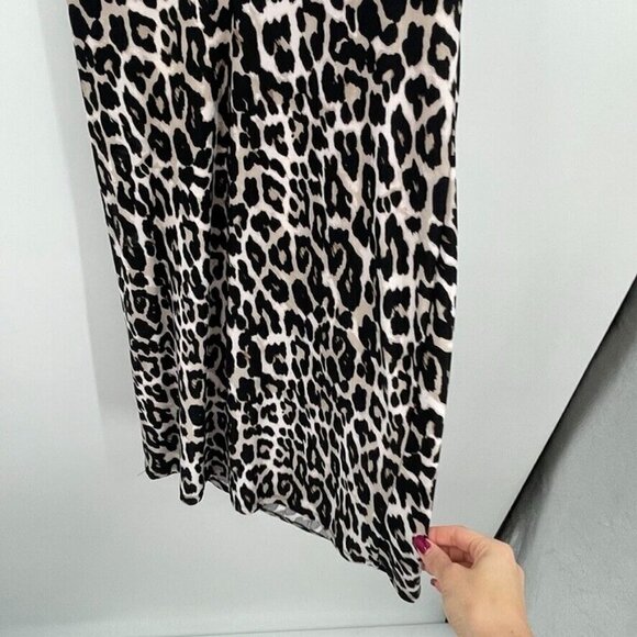 Catherine Malandrino Womens Dress 10 Sheath Sleeveless Animal Print Black White - Picture 11 of 12